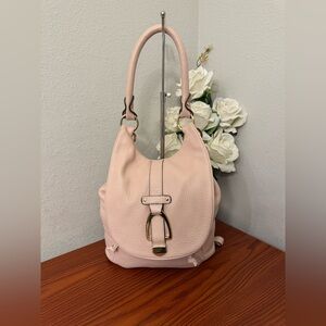 Chic Blush Leather Women's Backpack